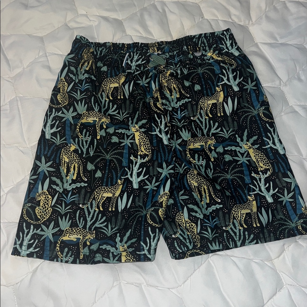 Size 7 - Rugged Butts Leopard Print Swim Shorts with Jungle Design